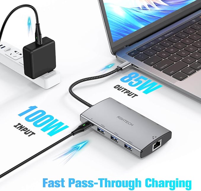 RSHTECH 9-in-1 USB C Hub Multiport Adapter