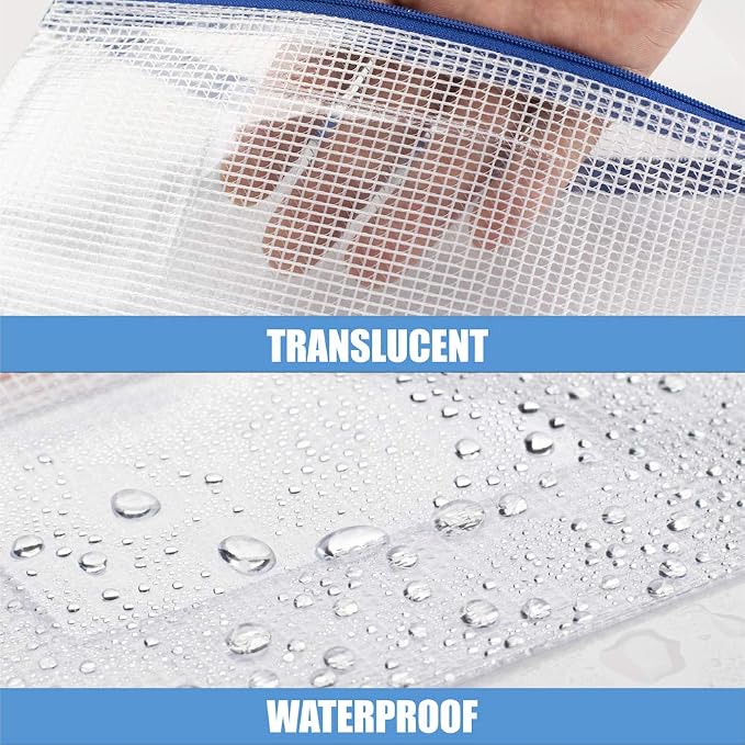 Sooez 24 Pack Mesh Zipper Pouch Bags