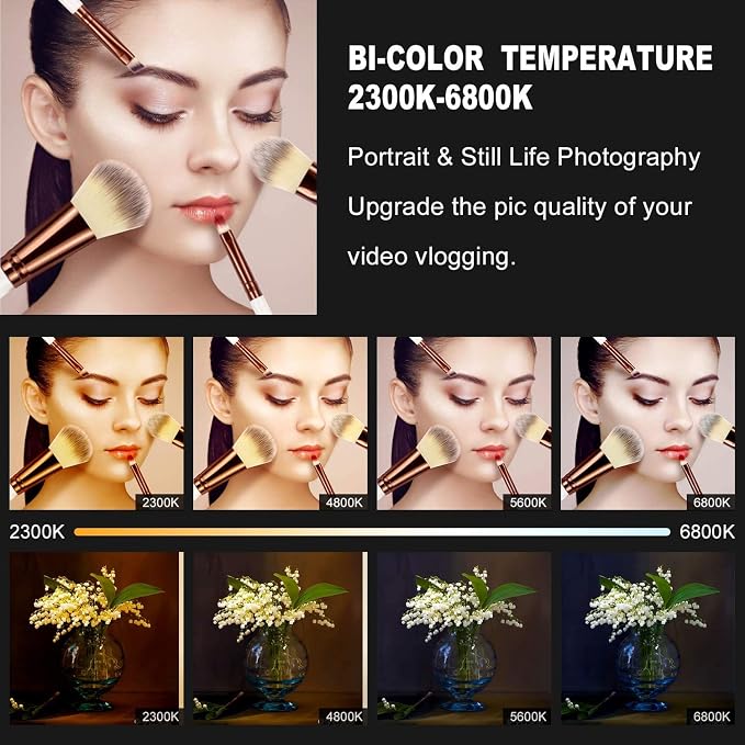 GVM 560 LED Video Light, Dimmable Bi-Color, 2 Packs Photography Lighting