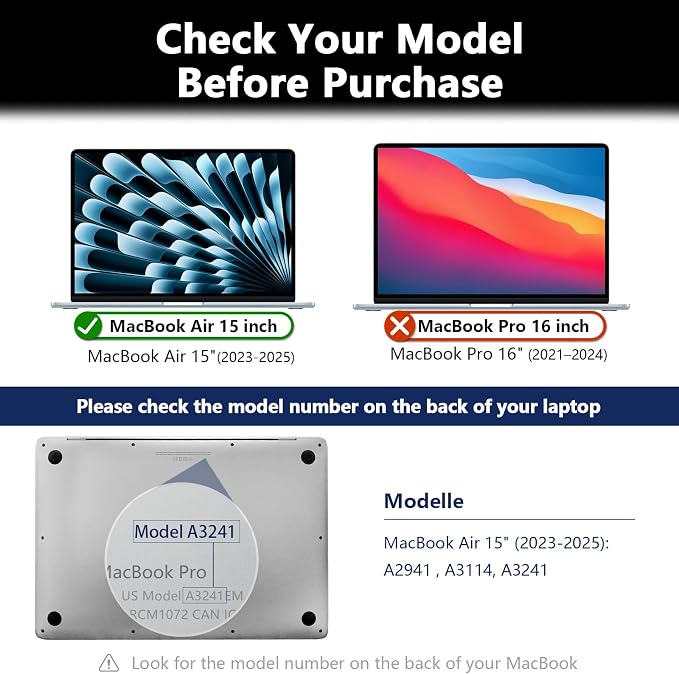 Magnetic MacBook Air 15 Inch Privacy Screen, Removable Anti Glare Blue Light