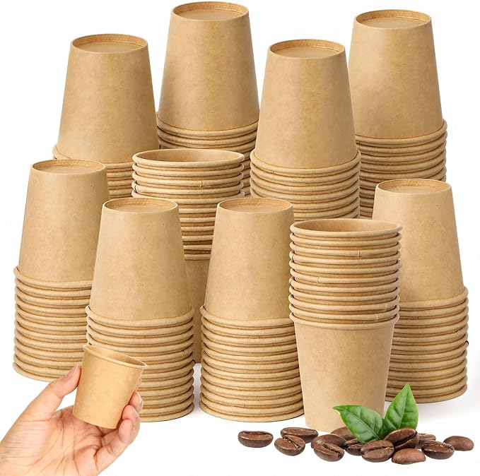 300 Pack 3oz Mini Coffee Cups Disposable Paper Cups Hot or Cold Beverage Cup