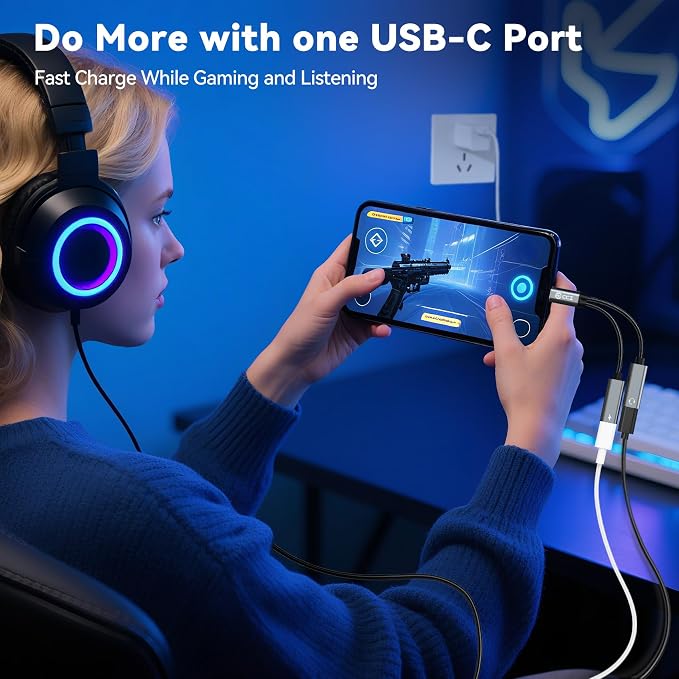 5PCS USB C Headphone Splitter, CCZ CA01 USB C to Type C Headphone Jack and