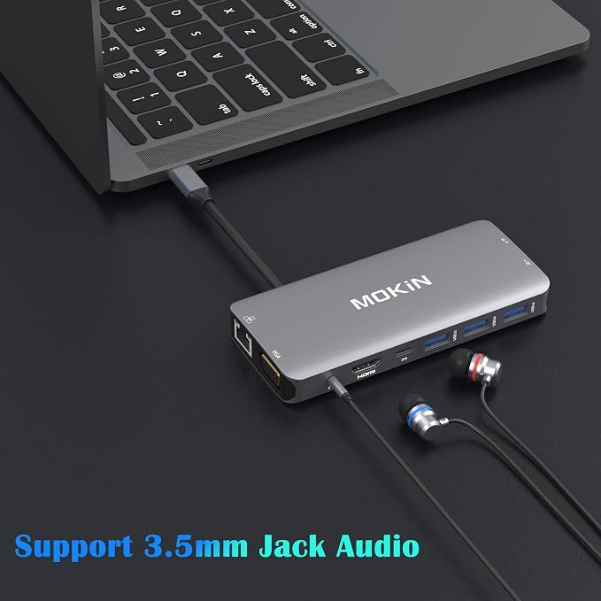 USB C Hub Multiport Adapter - 10 in 1 Portable Dongle
