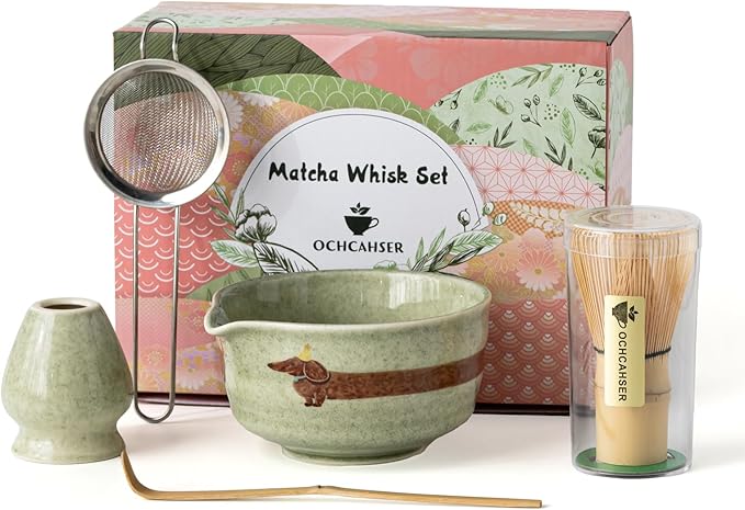 Matcha Set with Dog Pattern, 17 OZ Matcha Bowl, Matcha Kit