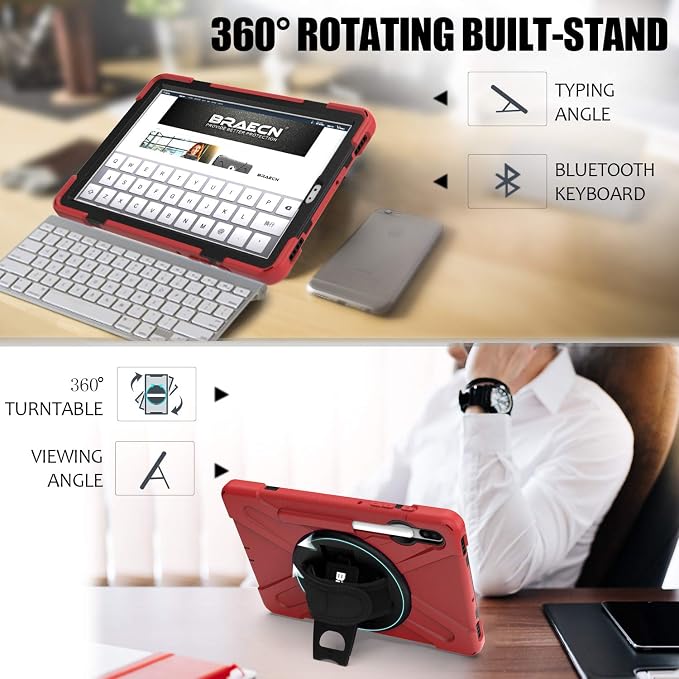 BRAECN for Galaxy Tab S6 Case, Three Layers Heavy Duty Shockproof Case