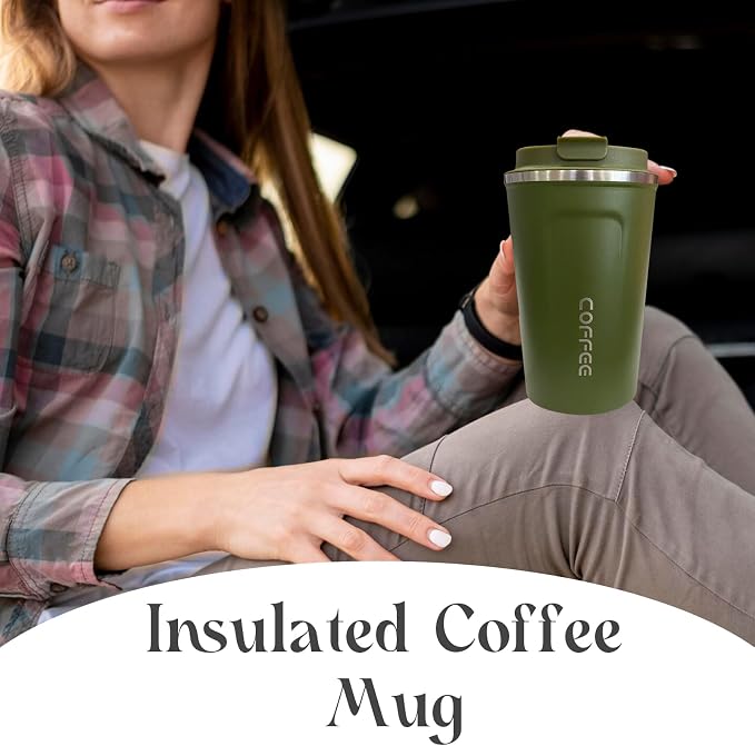 Insulated Travel Coffee Mug, Stainless Steel Coffee Cup
