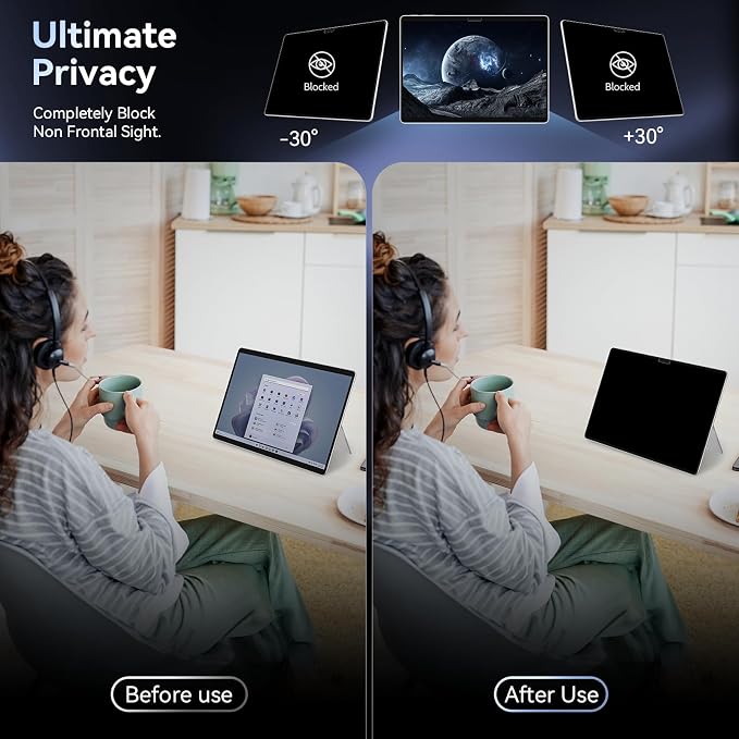 Privacy Filter Compatible with Microsoft Surface Pro 10 / 9 / 8 / X, Easy