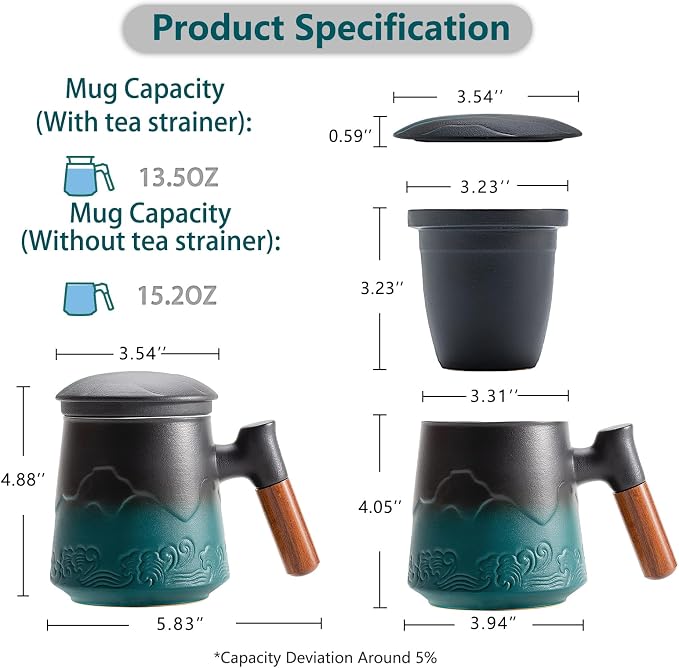 ZENS Tea Mug with Infuser and Lid