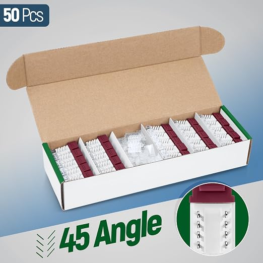 Everest 45° Angled RJ45 Cat6A Keystone Jacks 50-Pack in Red