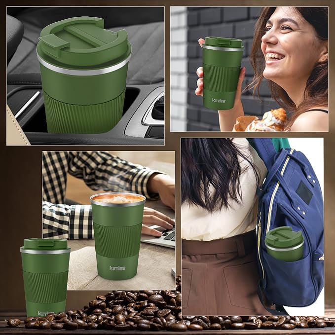 KETIEE Travel Coffee Mug 12oz: Vacuum Insulated Coffee Cup