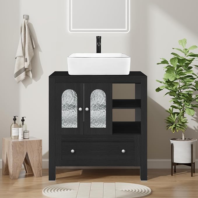 30-Inch Black Bathroom Vanity