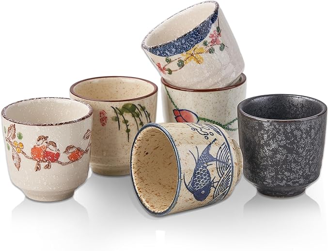 Japanese Tea Cups, Ceramic Matcha Cup, Handless Espresso Cups | 6oz Small