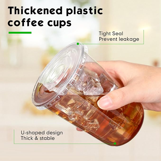 Ziliny 50 Sets 16 oz Clear Plastic Cups
