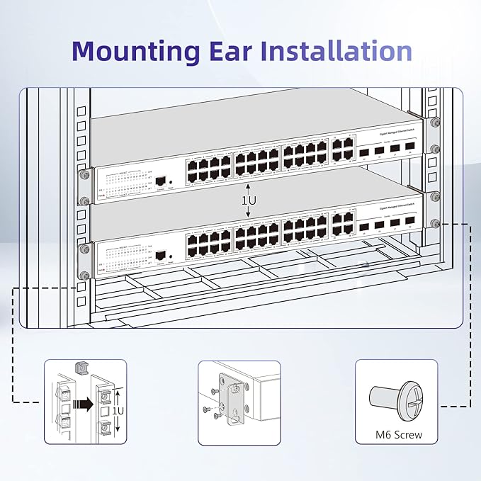 Rack Mount Kit Universal Adjustable 19 Inch Rack Ears