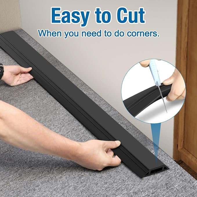 Eapele 4 ft Floor Cord Cover Heavy Duty Cable Protector, Prevent Trip Hazard