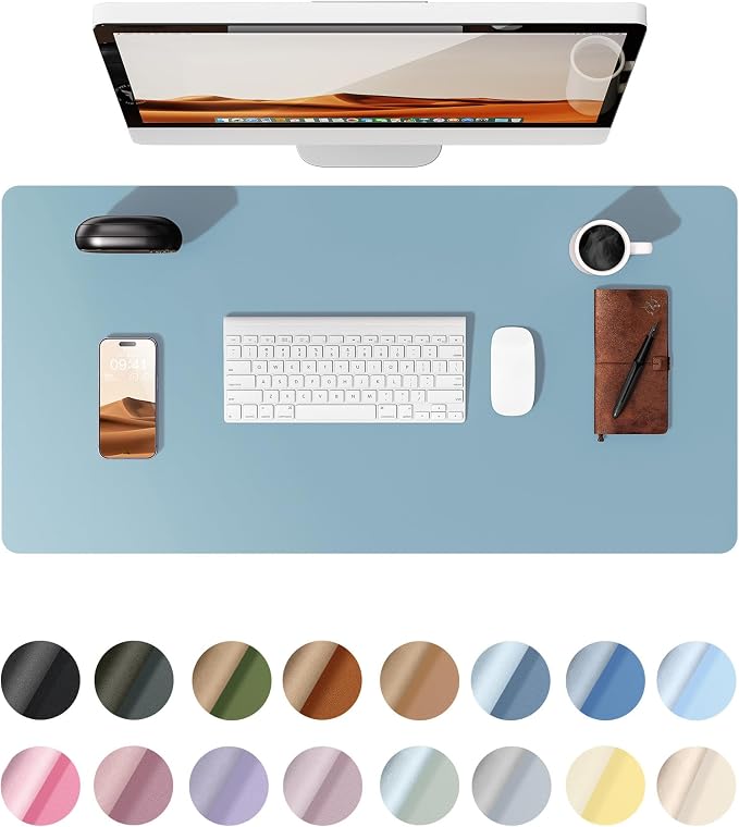 YSAGi Leather Desk Protector, Office Mat, Large Mouse Mat, Non-Slip PU Leather