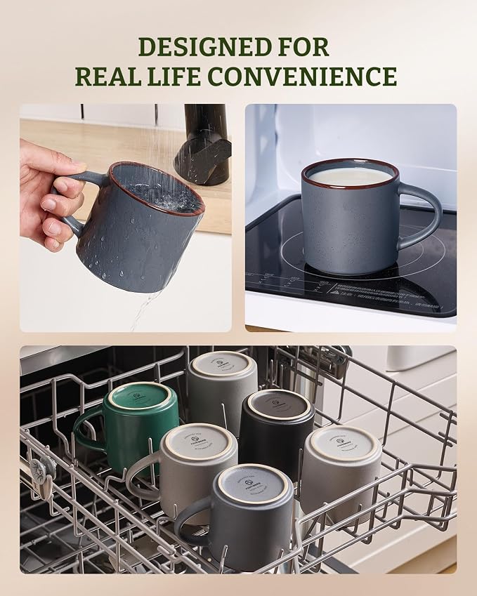 famiware Coffee Mugs Set of 8, Nebula 14oz Coffee Mugs Ceramic Cup Set |
