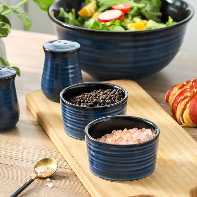 Ceramic Ramekins 6 oz, Oven Safe Souffle Dish Set of 6