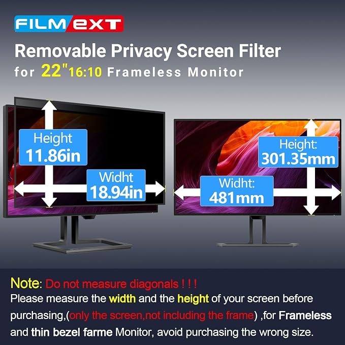 FILMEXT [2 Pack 22 Inch Computer Privacy Screen Filter