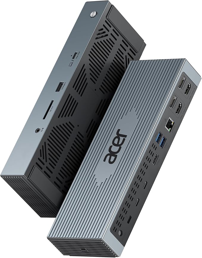 Acer Thunderbolt 4 Dock, 16 in 1 Quad Monitor DisplayLink Docking Station 40Gbps