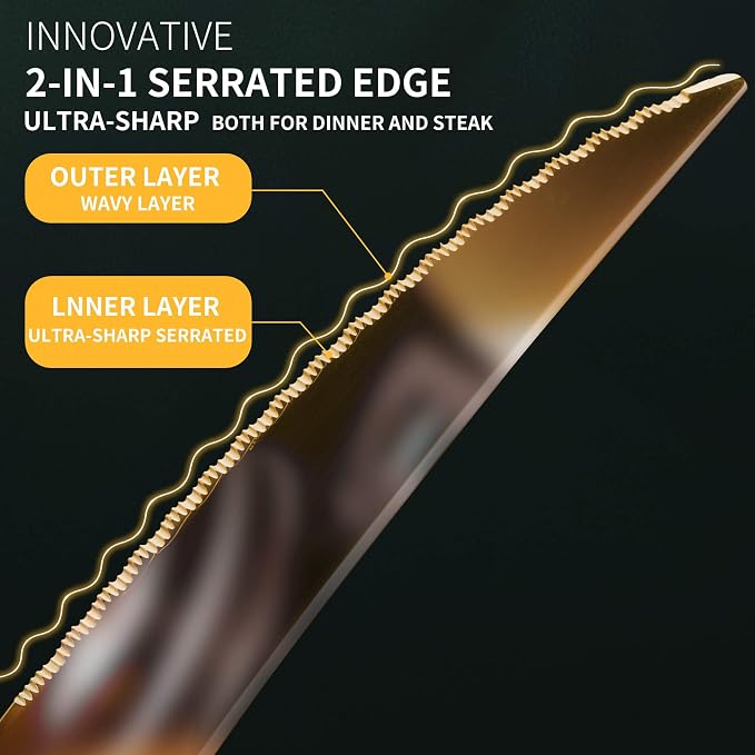 30-Piece Hammered Gold Silverware Set