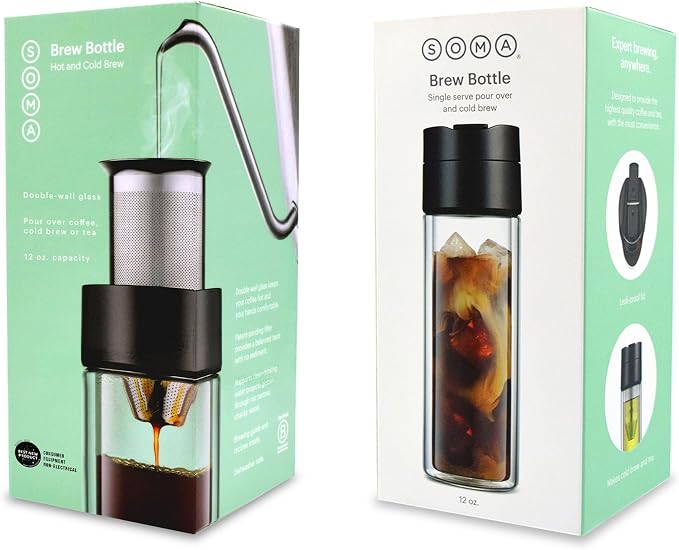 SOMA Double Wall Glass Tea and Coffee Cold Brew Bottle