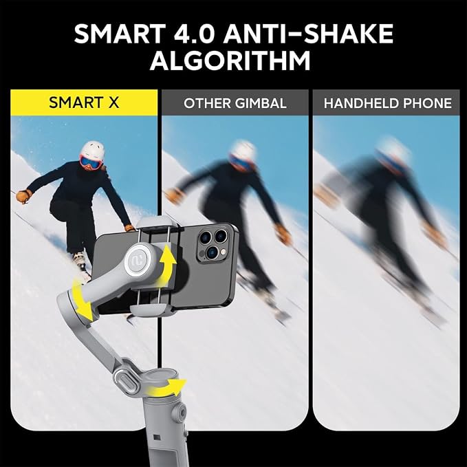 Gimbal Stabilizer for Smartphone w/LED Light Face Tracking Inception Timelapse