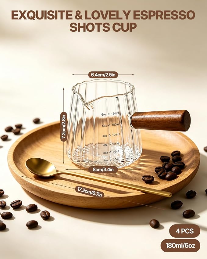 2 PCS 6OZ Glass Espresso Cups