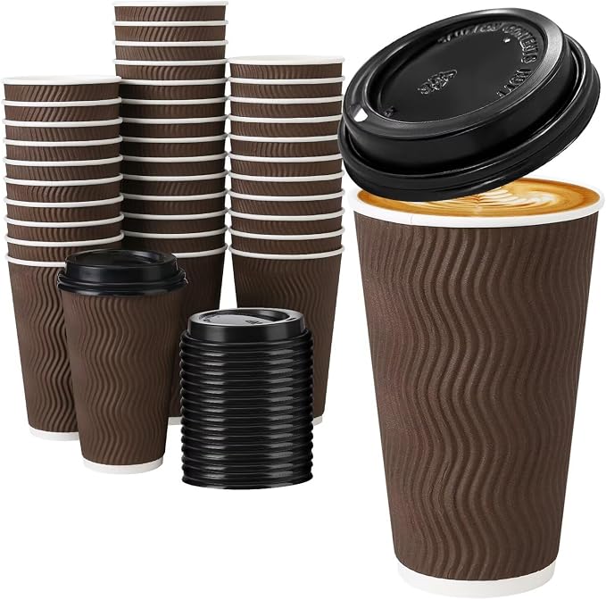 16 oz Insulated Disposable Paper Coffee Cups
