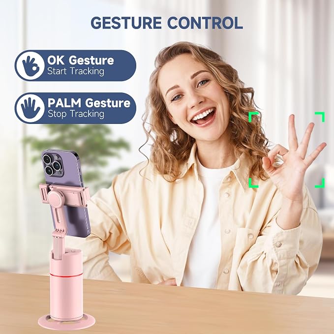Auto Face Tracking Phone Holder, Gesture Control & Remote, Face Tracking Tripod