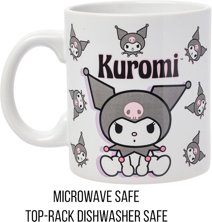 Silver Buffalo Sanrio Hello Kitty and Kuromi Poses, Ceramic Mug, 20oz | Hello