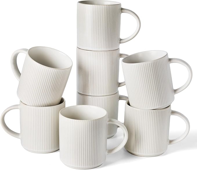 famiware Coffee Mug Set for 8, Star 16 oz Catering Mugs Cup Set