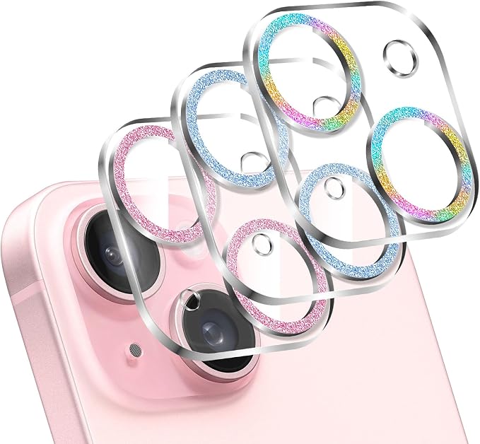 LucBuy 3PCS Sparkling Camera Lens Protector