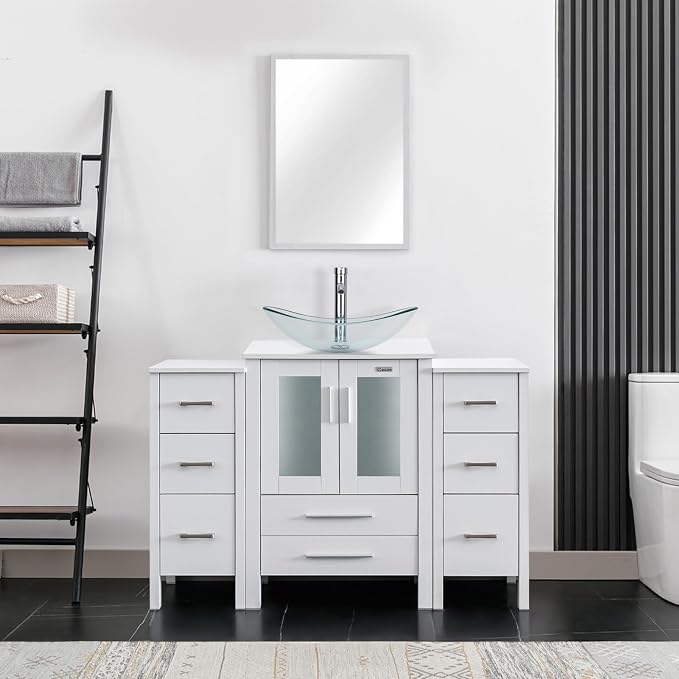 48" Modern Bathroom Vanity Sink Combo Freestanding Cabinet