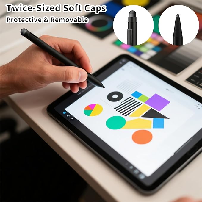 30Pcs Rubber Tips for Stylus Pens, 0.2inch & 0.28inch Replacement Nibs for
