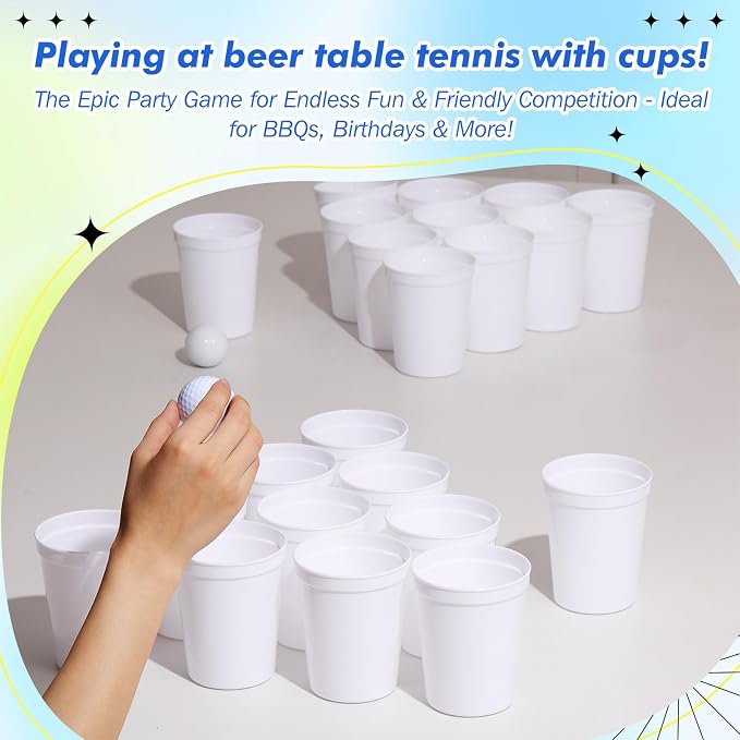 Yungyan 500 Pack 16 oz Stadium Cups Reusable Plastic Cups Blank Drink Stadium