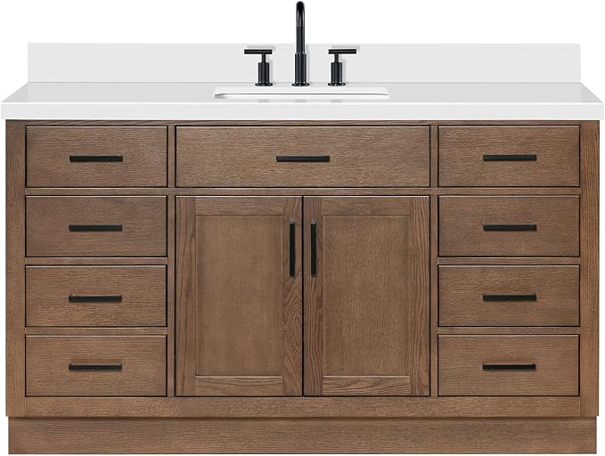 Hepburn 61 Inch Single Rectangle Sink Bathroom Vanity