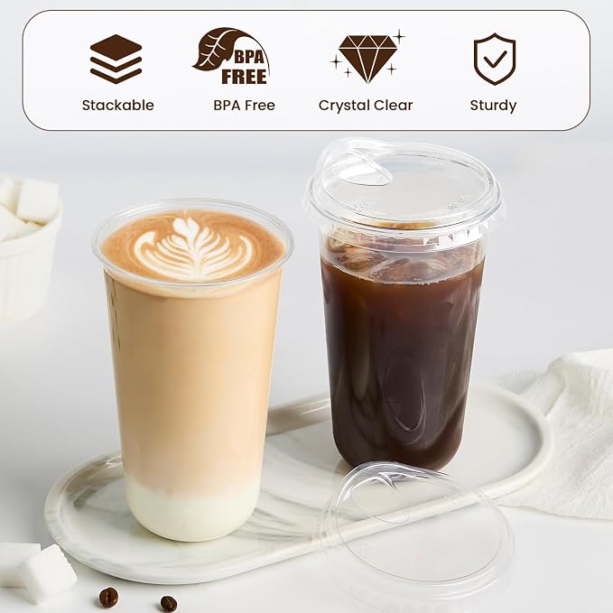 16 oz Round Bottom Clear Plastic Cups