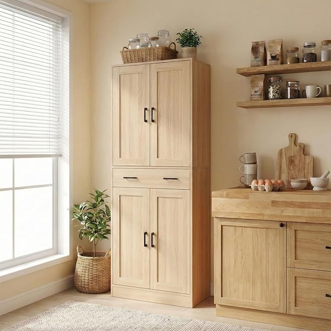 71" Tall Kitchen Pantry Cabinet, Freestanding Storage Cabinet