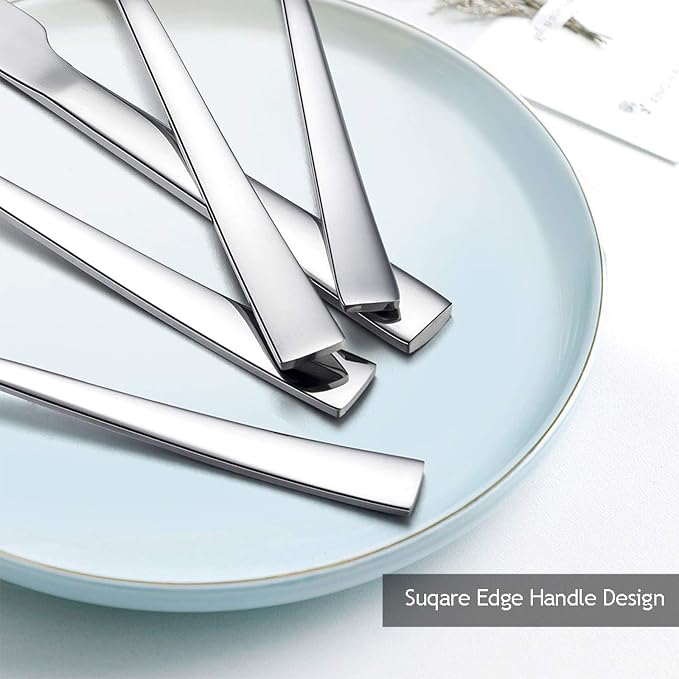 40-Piece Silverware Set, E-far Stainless Steel Flatware Set Service