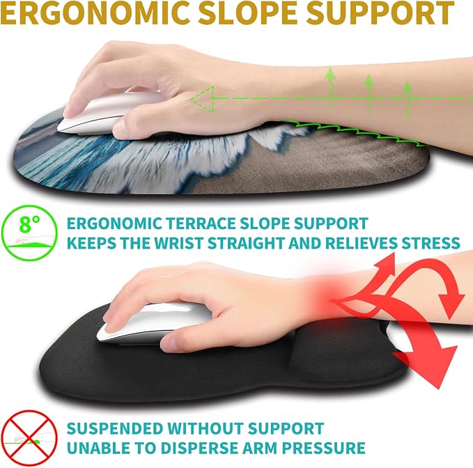 Hokafenle Ergonomic Mouse Pad Wrist Support