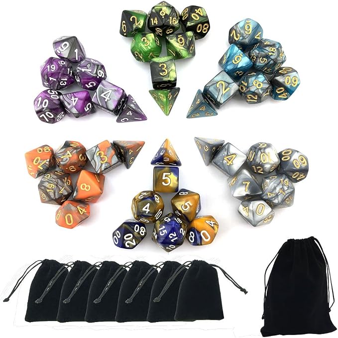 SmartDealsPro Double-Colors Polyhedral Dice Sets