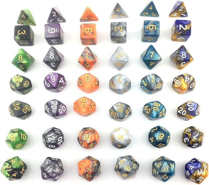 SmartDealsPro Double-Colors Polyhedral Dice Sets