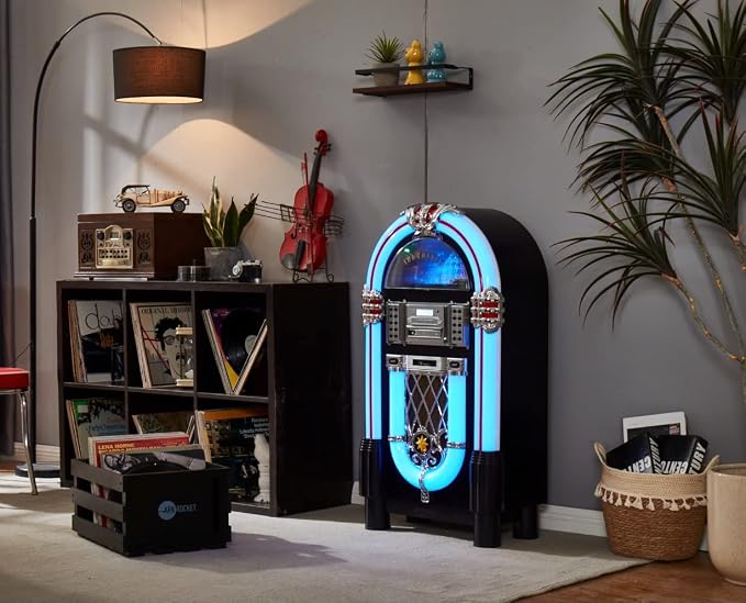 Arkrocket Taurus II Mid-Size Jukebox Vinyl Record Player Bluetooth USB SD CD