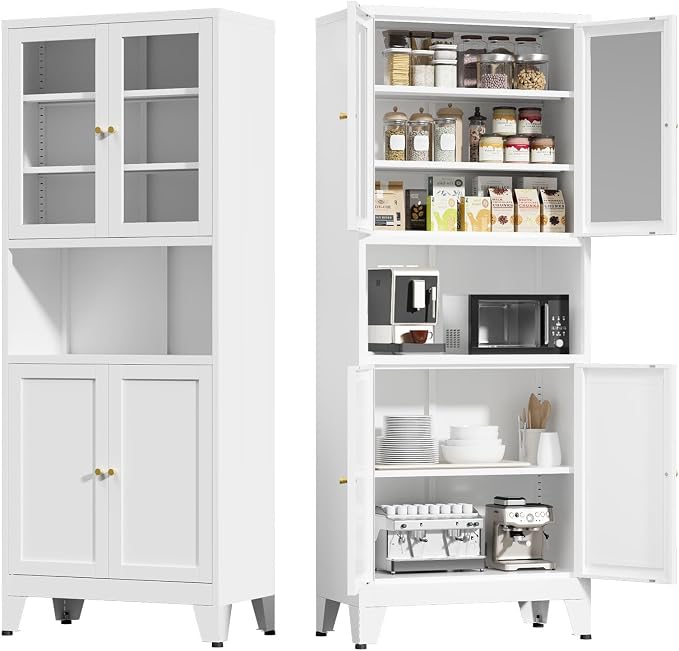 Metal Kitchen Pantry Cabinet, Freestanding Cupboards