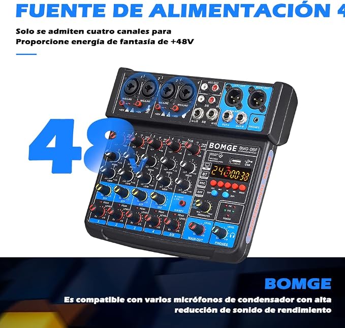 BOMGE 6 Channel mini DJ Audio sound mixer console