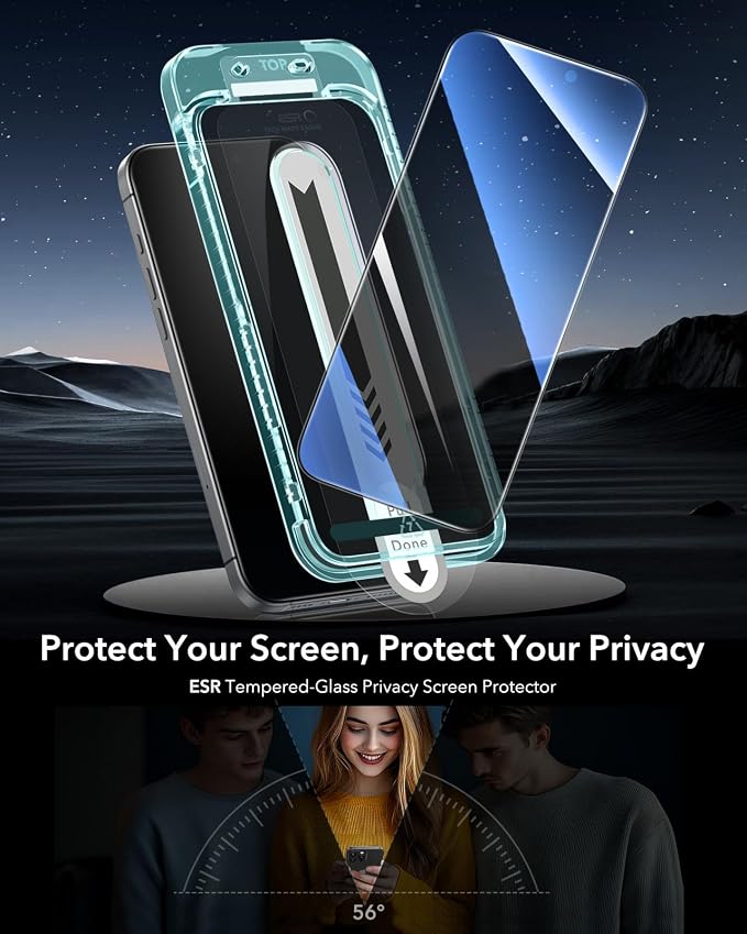 ESR 3 Pack for iPhone 16 Pro Privacy Screen Protector, Anti-spy Tempered-Glass