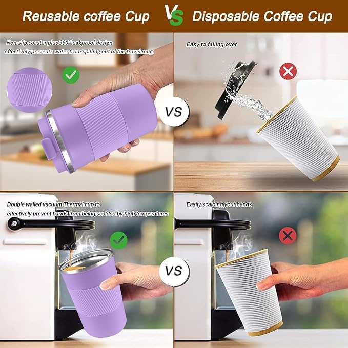 Insulated Travel Coffee Mug, Stainless Steel Coffee Cup