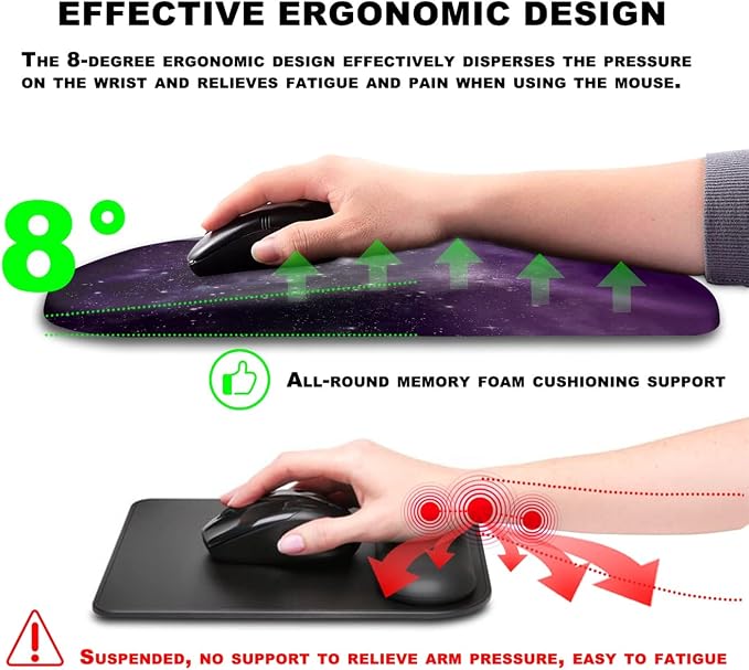 Mouse Pad Wrist Support, Ergonomic Mouse Pad