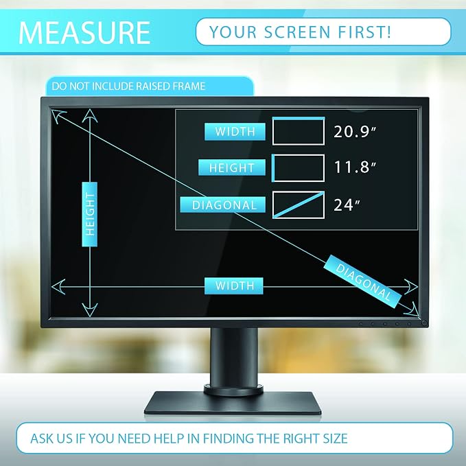 Premium Privacy Screen Filter for 24 Inches Desktop Computer Widescreen Monitor